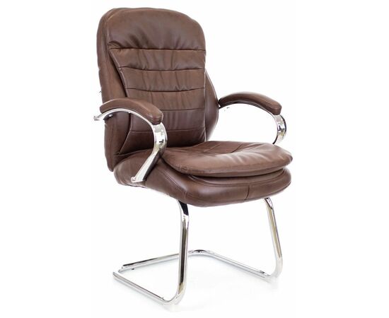 Кресло для посетителей Everprof Valencia CF Экокожа Коричневый | Интернет магазин мебели и декора LifeDekor