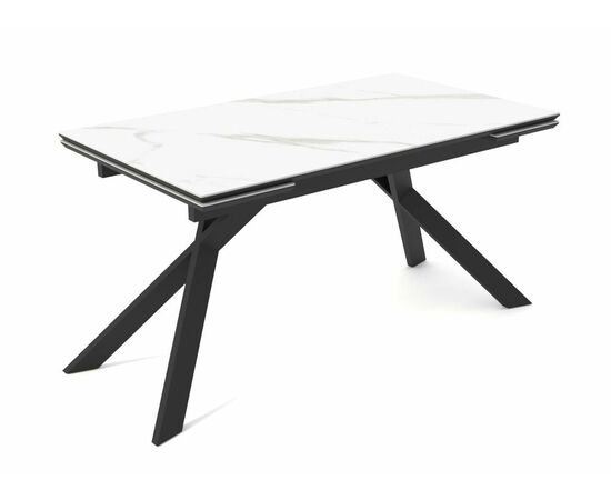 Стол DikLine SKW140 Керамика белая FNZ 9206037/подстолье черное/опоры черные (2 уп.) | Интернет магазин мебели и декора LifeDekor