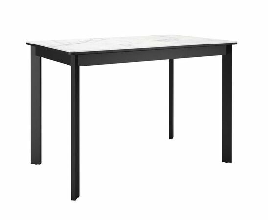 Стол DikLine LK110 Керамика Белый мрамор/подстолье черное/опоры черные | Интернет магазин мебели и декора LifeDekor
