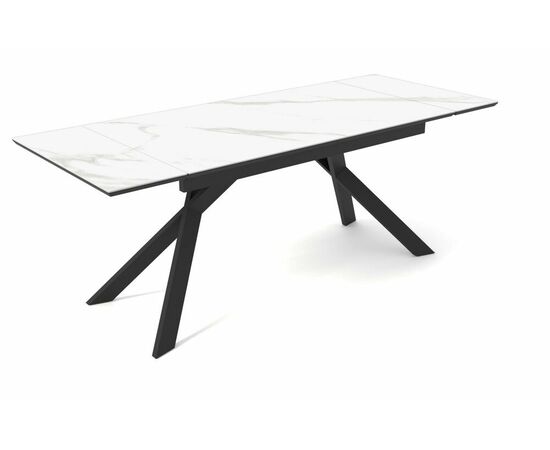 Стол DikLine SKW140 Керамика белая FNZ 9206037/подстолье черное/опоры черные (2 уп.), изображение 2 | Интернет магазин мебели и декора LifeDekor