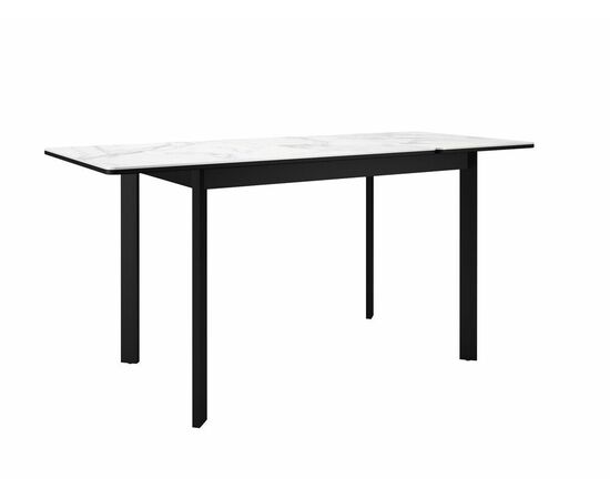 Стол DikLine LK110 Керамика Белый мрамор/подстолье черное/опоры черные, изображение 4 | Интернет магазин мебели и декора LifeDekor