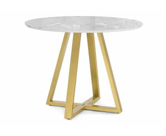 Стол стеклянный Норфолк 100 золото | Интернет магазин мебели и декора LifeDekor