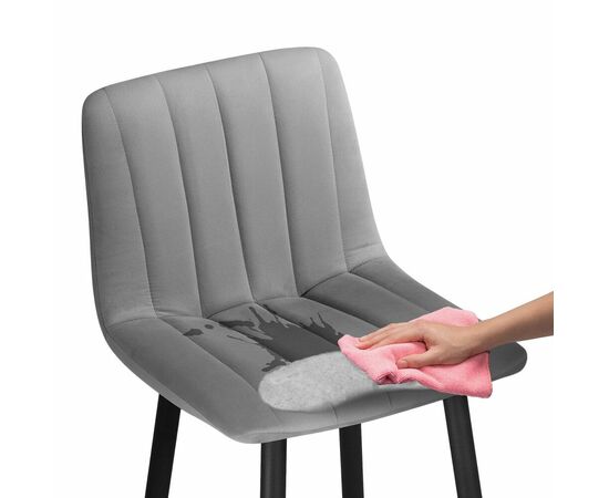 Барный стул Дани светло-серый 52 / черный, изображение 4 | Интернет магазин мебели и декора LifeDekor