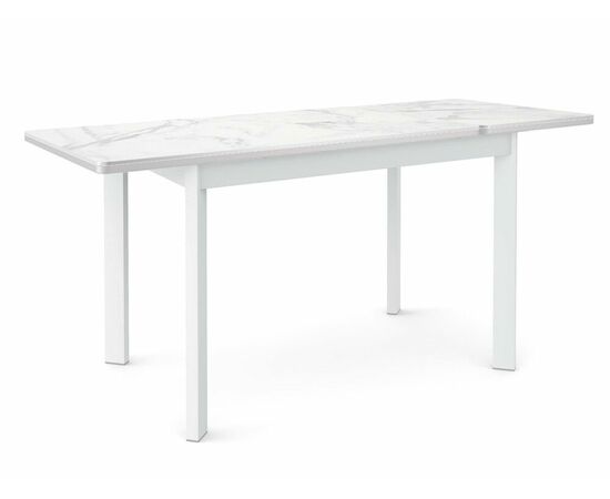 Стол DikLine LK110 Керамика Белый мрамор/подстолье белое/опоры белые, изображение 2 | Интернет магазин мебели и декора LifeDekor