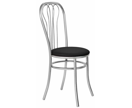 Стул для кухни SHADO Венский ромашка хром черный | Интернет магазин мебели и декора LifeDekor