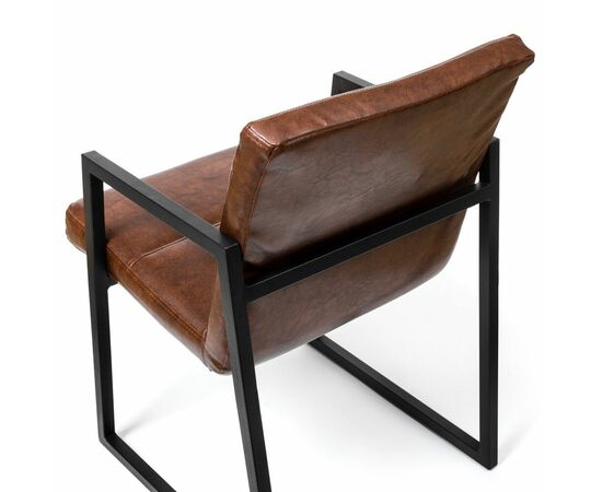 Стул в стиле лофт SHADO Бенедикт коричневая обивка, черный каркас, изображение 5 | Интернет магазин мебели и декора LifeDekor