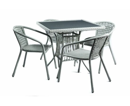 Комплект мебели из ротанга SHADO Виктория секвойя пепельная	серый | Интернет магазин мебели и декора LifeDekor