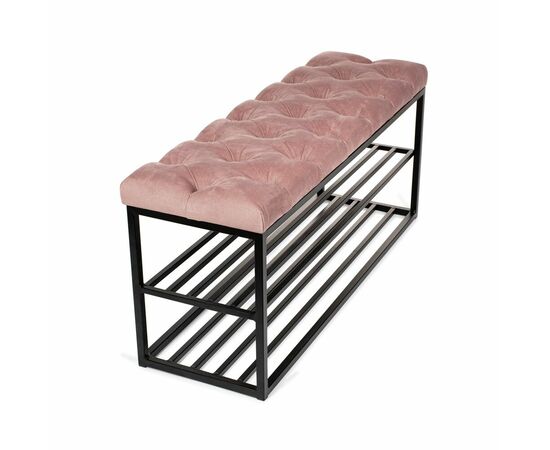 Обувница SHADO ТК36 черная с обивкой пыльная роза, изображение 4 | Интернет магазин мебели и декора LifeDekor