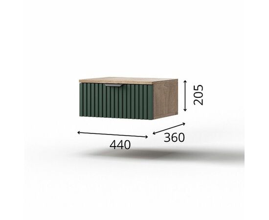 Тумба «Герта» 1я КМК 0979.19, дуб канзас/зеленый матовый, изображение 4 | Интернет магазин мебели и декора LifeDekor