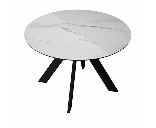 Стол DikLine SKC110 d1100 Керамика Белый мрамор/подстолье черное/опоры черные, изображение 6 | Интернет магазин мебели и декора LifeDekor