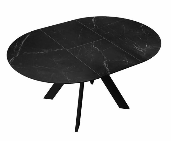 Стол DikLine SKC110 d1100 Керамика Черный мрамор/подстолье черное/опоры черные, изображение 5 | Интернет магазин мебели и декора LifeDekor