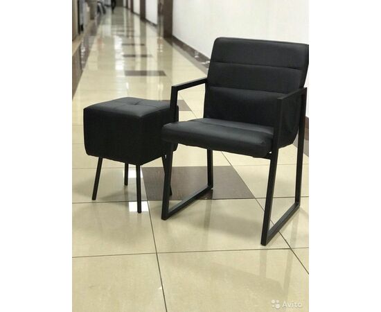 Стул в стиле лофт SHADO Бенедикт коричневая обивка, черный каркас, изображение 6 | Интернет магазин мебели и декора LifeDekor