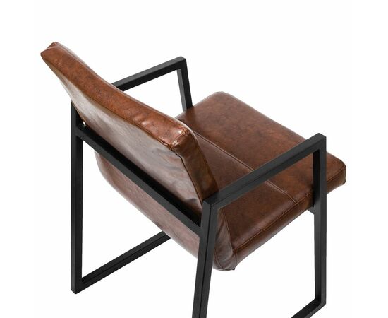 Стул в стиле лофт SHADO Бенедикт коричневая обивка, черный каркас, изображение 4 | Интернет магазин мебели и декора LifeDekor