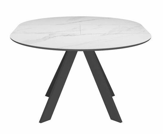 Стол DikLine SKC110 d1100 Керамика Белый мрамор/подстолье черное/опоры черные, изображение 7 | Интернет магазин мебели и декора LifeDekor