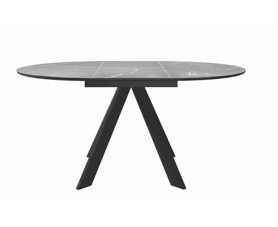 Стол DikLine SKC110 d1100 Керамика Серый мрамор/подстолье черное/опоры черные, изображение 3 | Интернет магазин мебели и декора LifeDekor