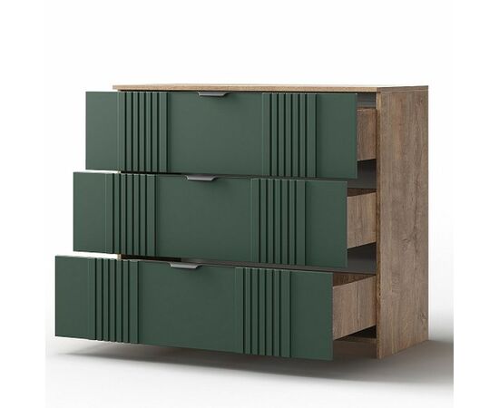 Комод «Герта» 3я КМК 0979.17, дуб канзас/зеленый матовый, изображение 3 | Интернет магазин мебели и декора LifeDekor