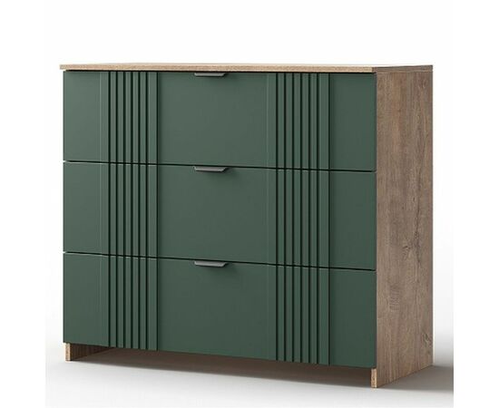 Комод «Герта» 3я КМК 0979.17, дуб канзас/зеленый матовый, изображение 2 | Интернет магазин мебели и декора LifeDekor