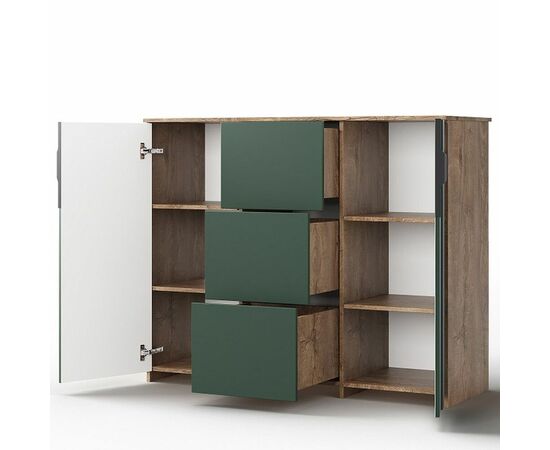 Комод «Герта» КМК 0979.16, дуб канзас/зеленый матовый, изображение 4 | Интернет магазин мебели и декора LifeDekor