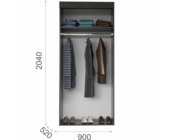 Шкаф «Марк» 2дв, венге/дуб сонома, изображение 3 | Интернет магазин мебели и декора LifeDekor