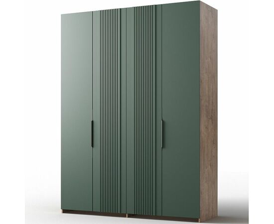 Шкаф «Герта» 4д КМК 0979.1, дуб канзас/зеленый матовый, изображение 2 | Интернет магазин мебели и декора LifeDekor
