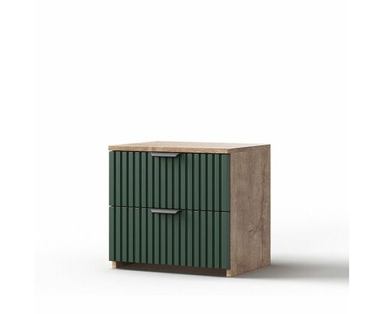 Тумба «Герта» 2я КМК 0979.20, дуб канзас/зеленый матовый, изображение 2 | Интернет магазин мебели и декора LifeDekor