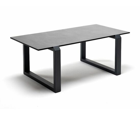 "Варадеро" журнальный стол из HPL 110х60 H43, каркас алюминий серый (RAL 7024), цвет столешницы "серый гранит" | Интернет магазин мебели и декора LifeDekor