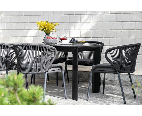 "Венето" обеденный стол из HPL 160х80см, цвет "серый гранит", каркас черный, изображение 10 | Интернет магазин мебели и декора LifeDekor