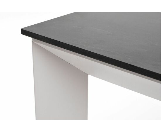"Венето" обеденный стол из HPL 90х90см, цвет "серый гранит", каркас белый, изображение 4 | Интернет магазин мебели и декора LifeDekor