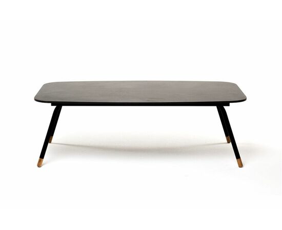 "Верона" журнальный стол из HPL 120х65, H40, каркас черный муар, цвет столешницы "серый гранит", изображение 2 | Интернет магазин мебели и декора LifeDekor