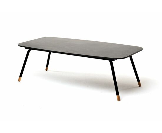 "Верона" журнальный стол из HPL 120х65, H40, каркас черный муар, цвет столешницы "серый гранит", изображение 3 | Интернет магазин мебели и декора LifeDekor