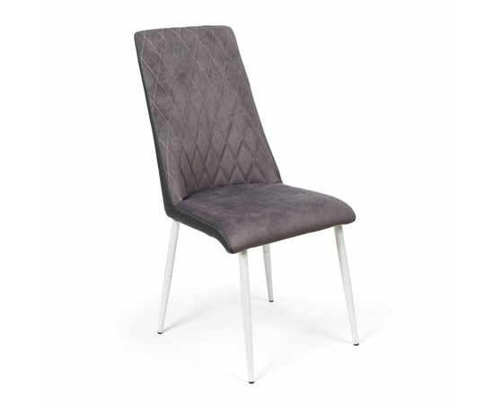 Стул на кухню SHADO Маффин PREMIUM серый/белые ножки | Интернет магазин мебели и декора LifeDekor