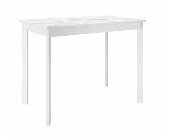 Стол DikLine LK90 Керамика Белый мрамор/подстолье белое/опоры белые | Интернет магазин мебели и декора LifeDekor