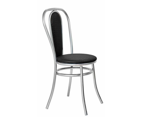 Стул для кухни SHADO Венский мягкий хром черный | Интернет магазин мебели и декора LifeDekor