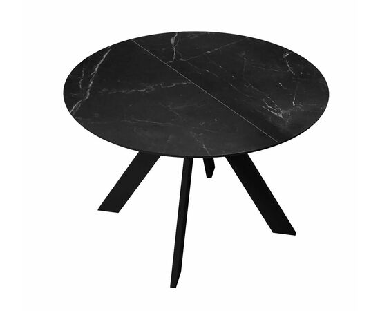 Стол DikLine SKC110 d1100 Керамика Черный мрамор/подстолье черное/опоры черные, изображение 4 | Интернет магазин мебели и декора LifeDekor