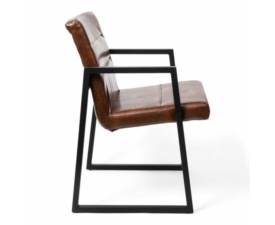 Стул в стиле лофт SHADO Бенедикт коричневая обивка, черный каркас, изображение 2 | Интернет магазин мебели и декора LifeDekor