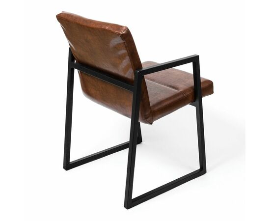 Стул в стиле лофт SHADO Бенедикт коричневая обивка, черный каркас, изображение 3 | Интернет магазин мебели и декора LifeDekor