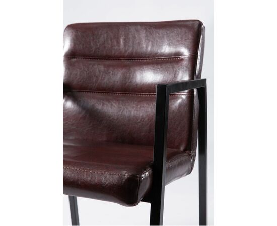 Стул в стиле лофт SHADO Бенедикт коричневая обивка, черный каркас, изображение 9 | Интернет магазин мебели и декора LifeDekor