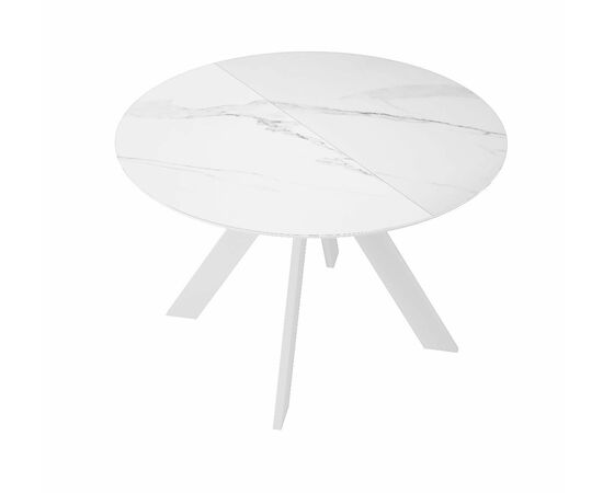 Стол DikLine SKC110 d1100 Керамика Белый мрамор/подстолье белое/опоры белые, изображение 6 | Интернет магазин мебели и декора LifeDekor