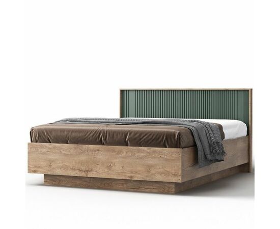 Кровать «Герта» 1Р с п/м КМК 0979.29 160x200см, дуб канзас/зеленый матовый | Интернет магазин мебели и декора LifeDekor