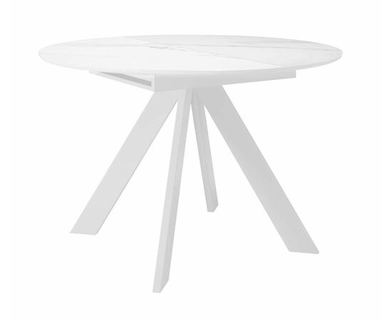 Стол DikLine SKC110 d1100 Керамика Белый мрамор/подстолье белое/опоры белые | Интернет магазин мебели и декора LifeDekor