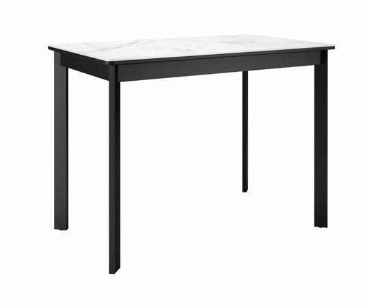Стол DikLine LK90 Керамика Белый мрамор/подстолье черное/опоры черные | Интернет магазин мебели и декора LifeDekor
