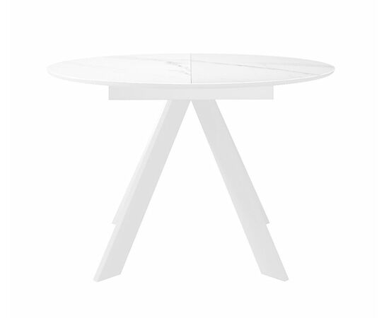 Стол DikLine SKC110 d1100 Керамика Белый мрамор/подстолье белое/опоры белые, изображение 3 | Интернет магазин мебели и декора LifeDekor