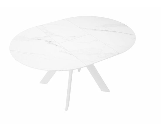 Стол DikLine SKC110 d1100 Керамика Белый мрамор/подстолье белое/опоры белые, изображение 5 | Интернет магазин мебели и декора LifeDekor