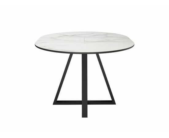 Стол DikLine SKZ100 d1000 Керамика Cristal Onyx Bianco Polished/подстолье черное/опоры черные (2 уп.), изображение 7 | Интернет магазин мебели и декора LifeDekor