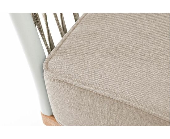 "Касабланка" кресло плетеное из роупа, основание дуб, роуп серо-коричневый 23мм, ткань серая, изображение 5 | Интернет магазин мебели и декора LifeDekor