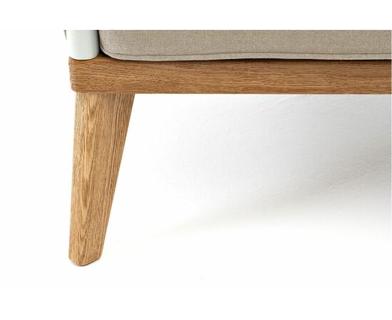 "Касабланка" кресло плетеное из роупа, основание дуб, роуп серо-коричневый 23мм, ткань серая, изображение 6 | Интернет магазин мебели и декора LifeDekor