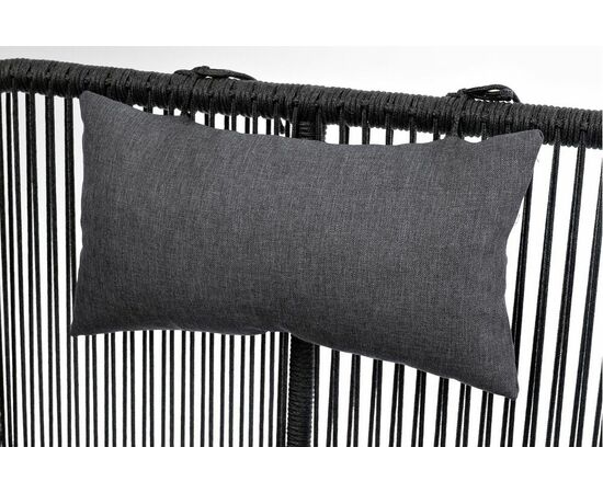 "Мадрид" кресло плетеное из роупа, каркас алюминий темно-серый (RAL7024) муар, роуп темно-серый круглый, ткань темно-серая 027, изображение 5 | Интернет магазин мебели и декора LifeDekor