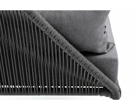 "Мадрид" кресло плетеное из роупа, каркас алюминий темно-серый (RAL7024) муар, роуп темно-серый круглый, ткань темно-серая 027, изображение 7 | Интернет магазин мебели и декора LifeDekor