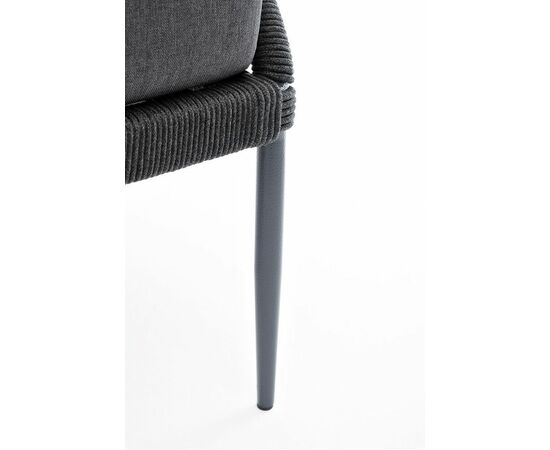"Мадрид" кресло плетеное из роупа, каркас алюминий темно-серый (RAL7024) муар, роуп темно-серый круглый, ткань темно-серая 027, изображение 8 | Интернет магазин мебели и декора LifeDekor