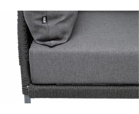 "Мадрид" кресло плетеное из роупа, каркас алюминий темно-серый (RAL7024) муар, роуп темно-серый круглый, ткань темно-серая 027, изображение 9 | Интернет магазин мебели и декора LifeDekor